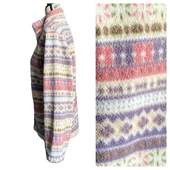 Alfred Dunner - Pink & Purple Striped Fleece Zip Up Jacket ~ Small Petite - Picture 15 of 15